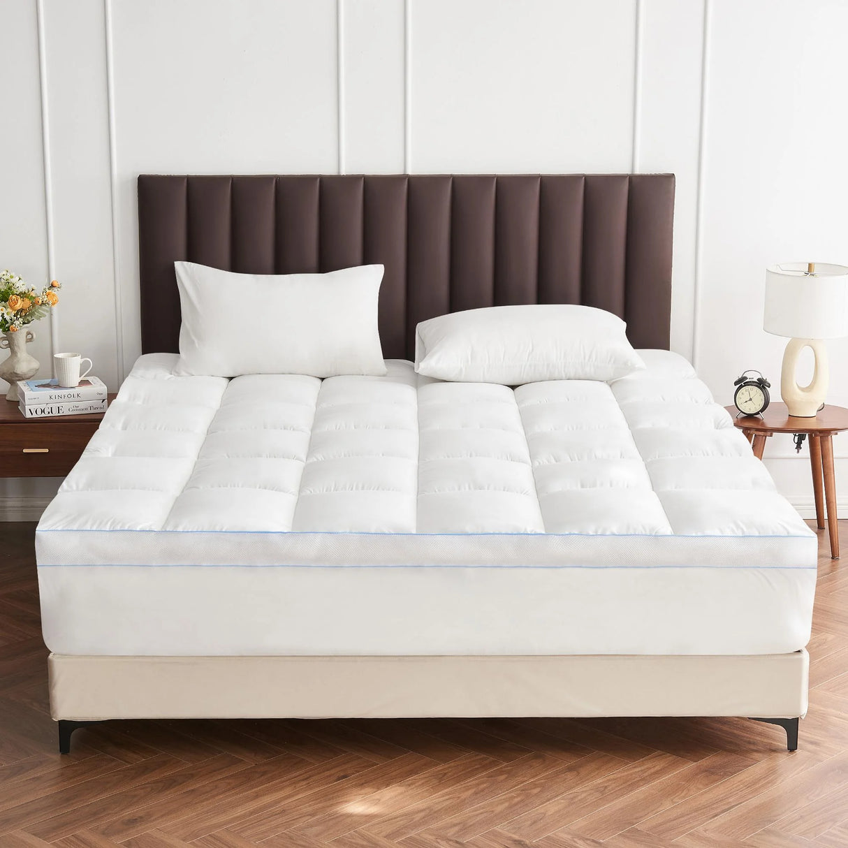 Luxiore Airmax 1500GSM Bamboo Mattress Topper | Cooling Soft 10cm Luxury Plush Topper