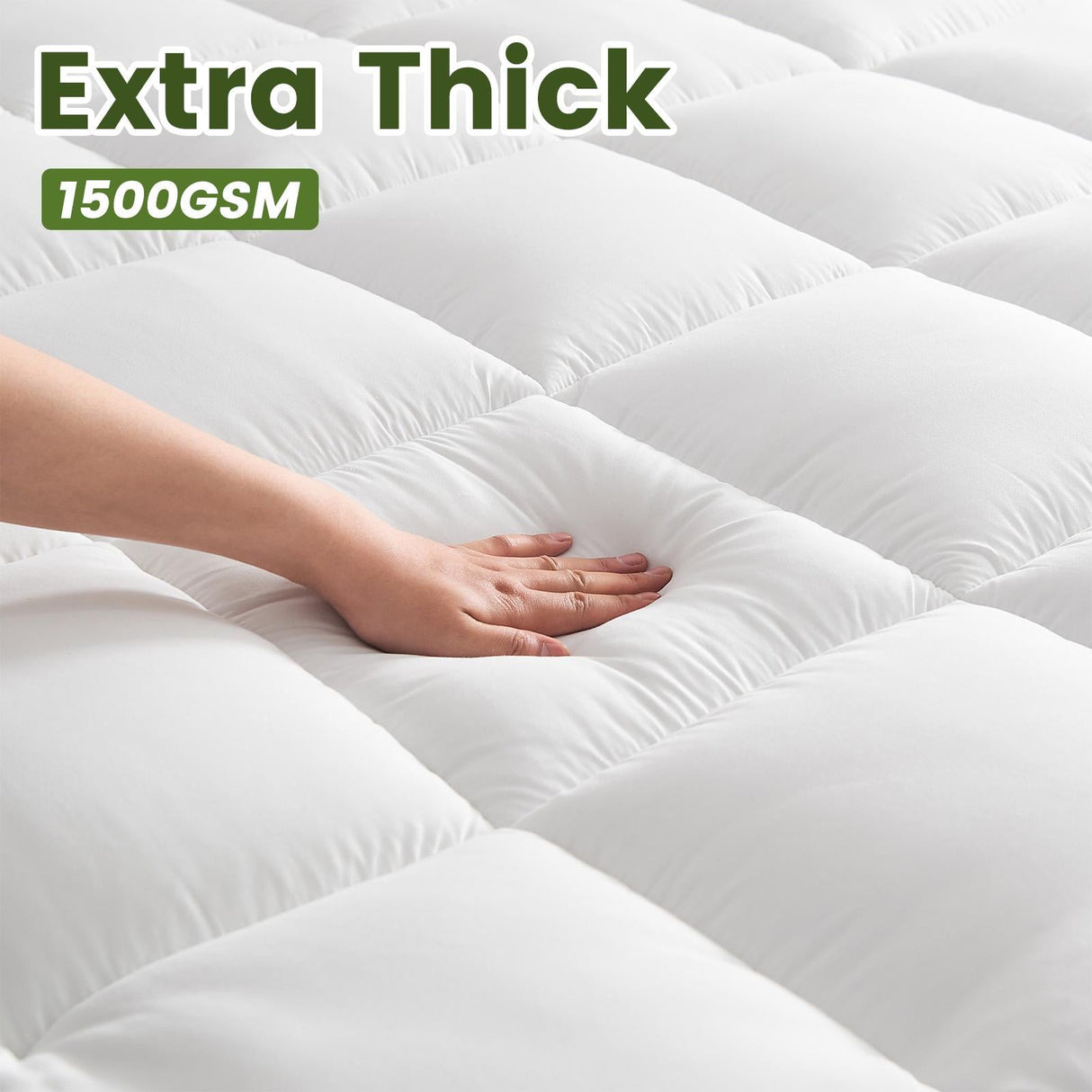 Luxiore Airmax 1500GSM Bamboo Mattress Topper | Cooling Soft 10cm Luxury Plush Topper