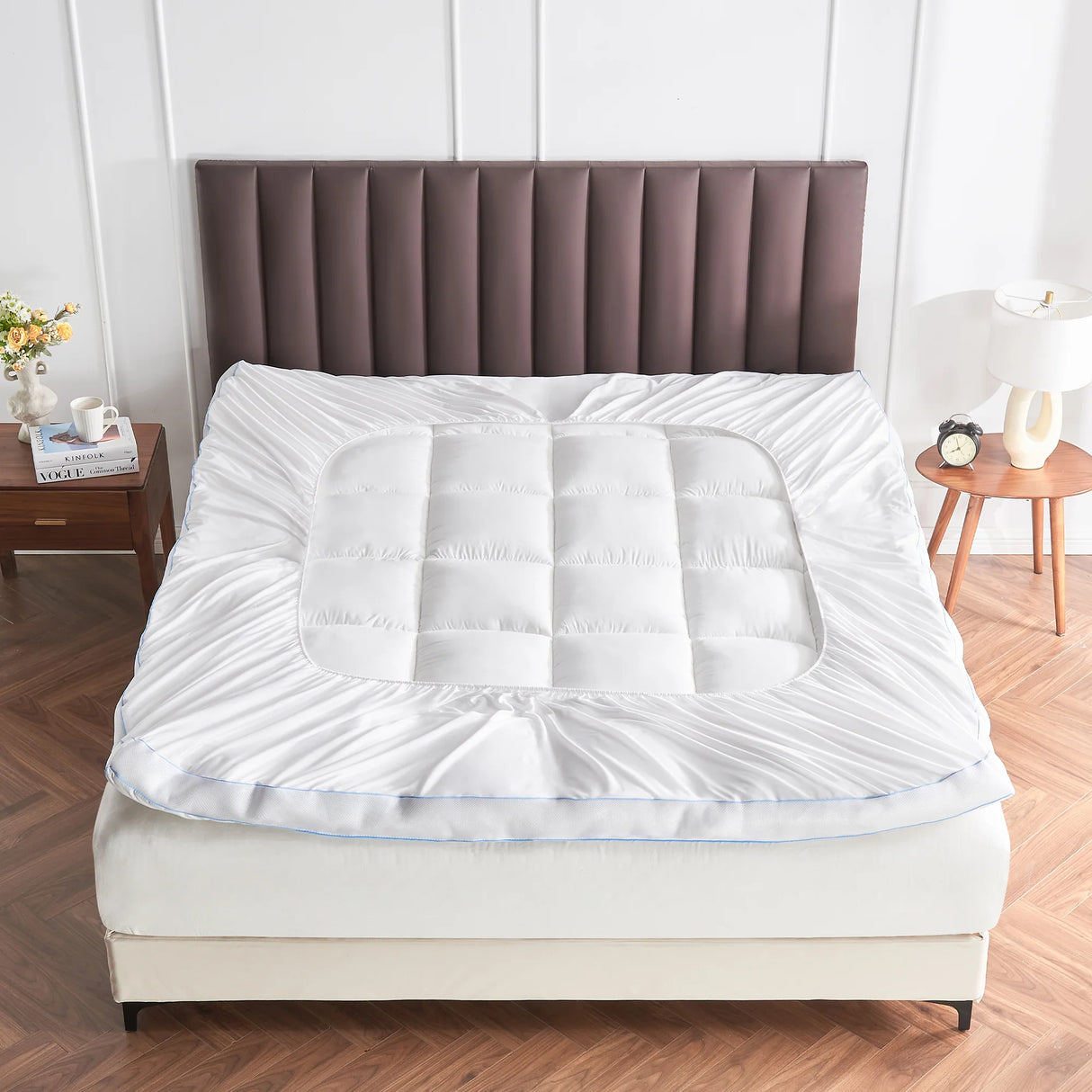 Luxiore Airmax 1500GSM Bamboo Mattress Topper | Cooling Soft 10cm Luxury Plush Topper