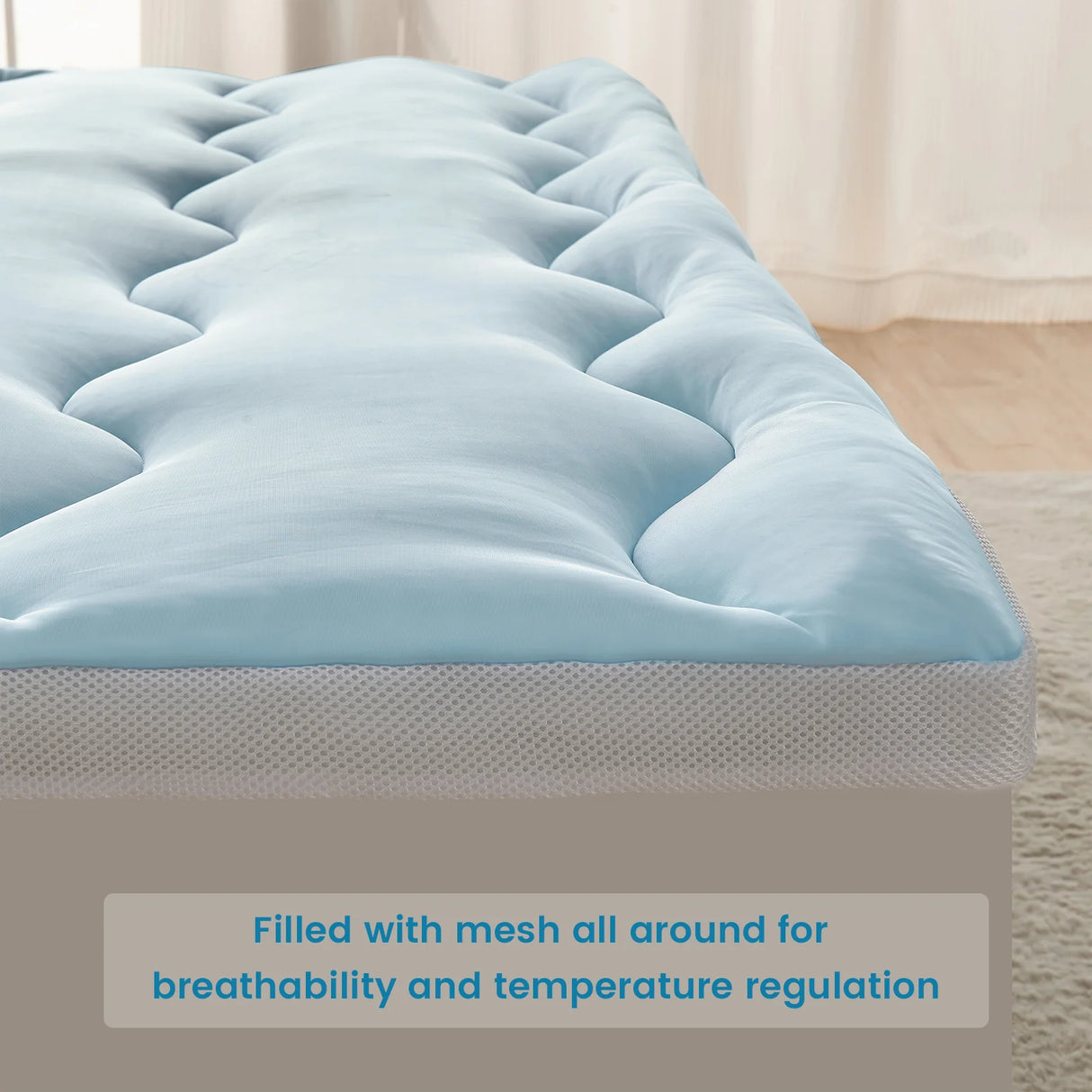 Luxiore 1000GSM Reversible Cooling Warm Mattress Topper | Airmax Ultra Comfortable Two Sided Thermo Regulating Mattress Topper