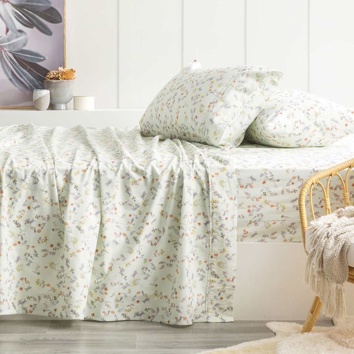 175GSM 100% Egyptian Cotton Flannelette Sheet Set In Patterned Designs by Park Avenue | Winter Warm Bedding