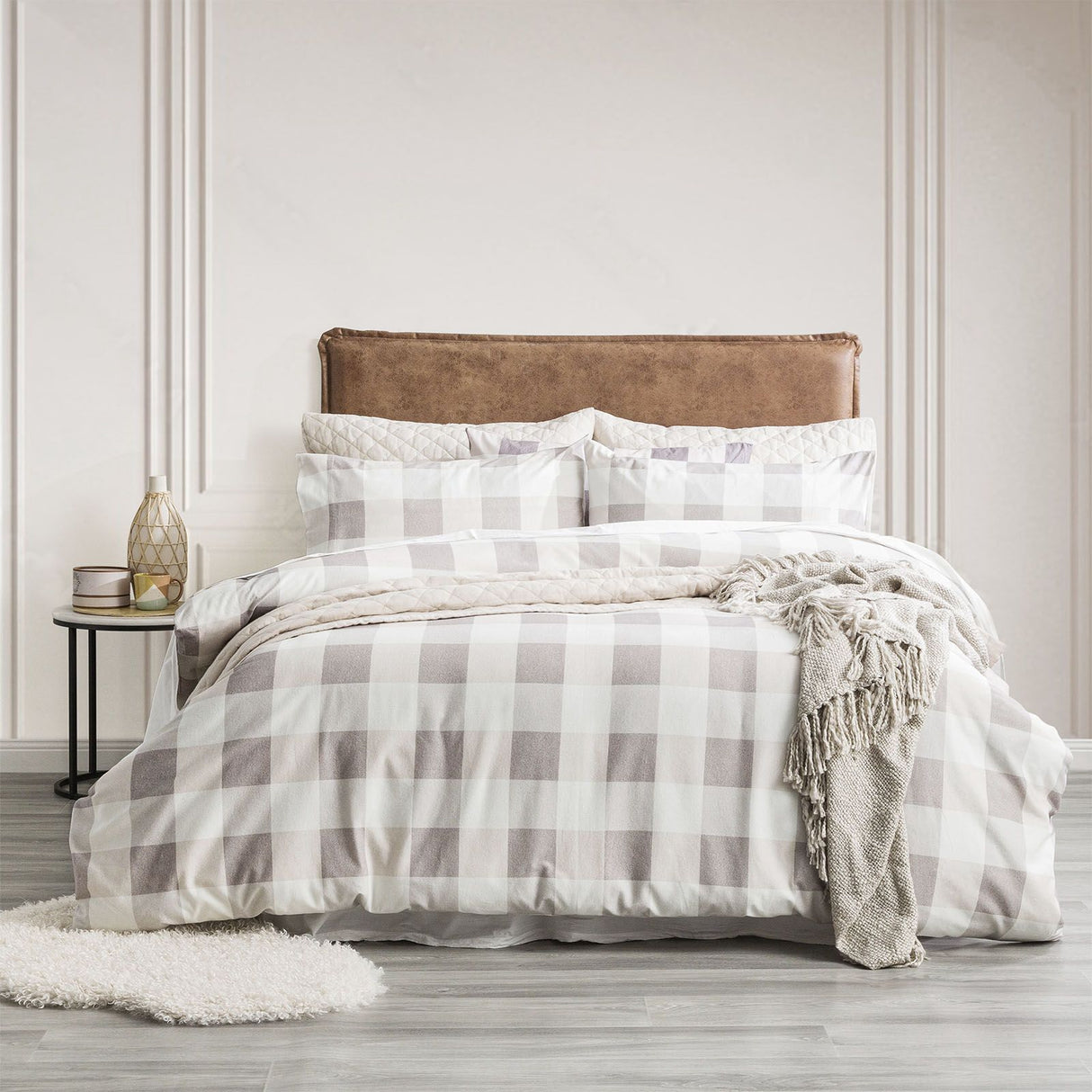 175GSM 100% Egyptian Cotton Flannelette Quilt Cover Set by Park Avenue | Winter Warm Bedding