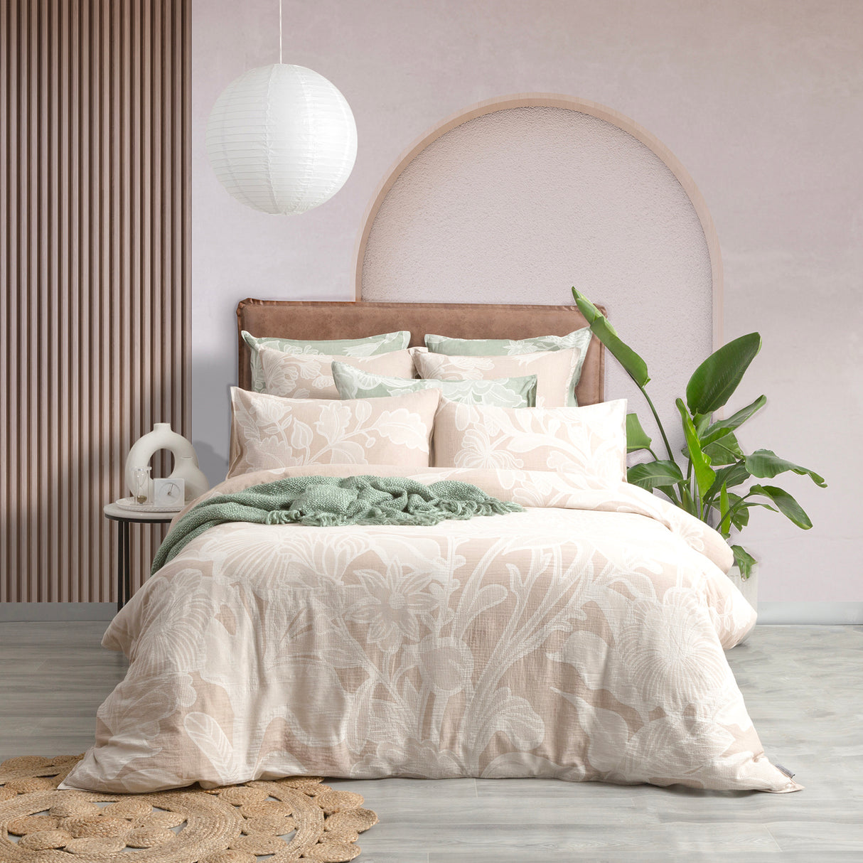 Bahama Flora 100% Cotton Jacquard Quilt Cover Set by Renee Taylor