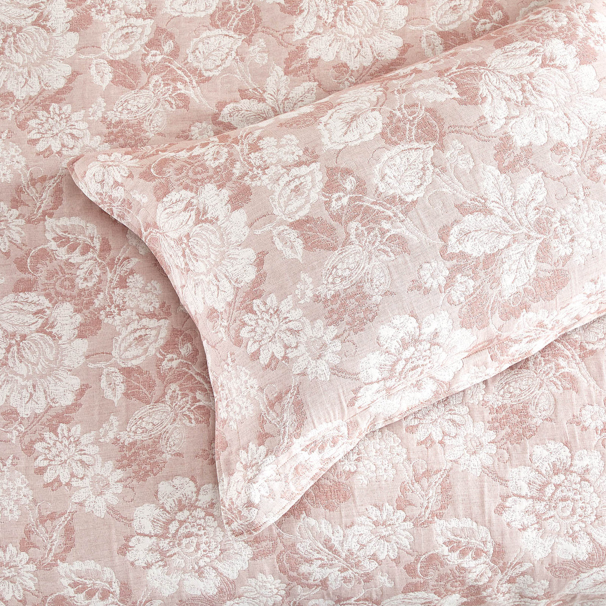 Roselia 300TC Cotton Blend Jacquard Woven Quilt Cover Set by Renee Taylor in Blush