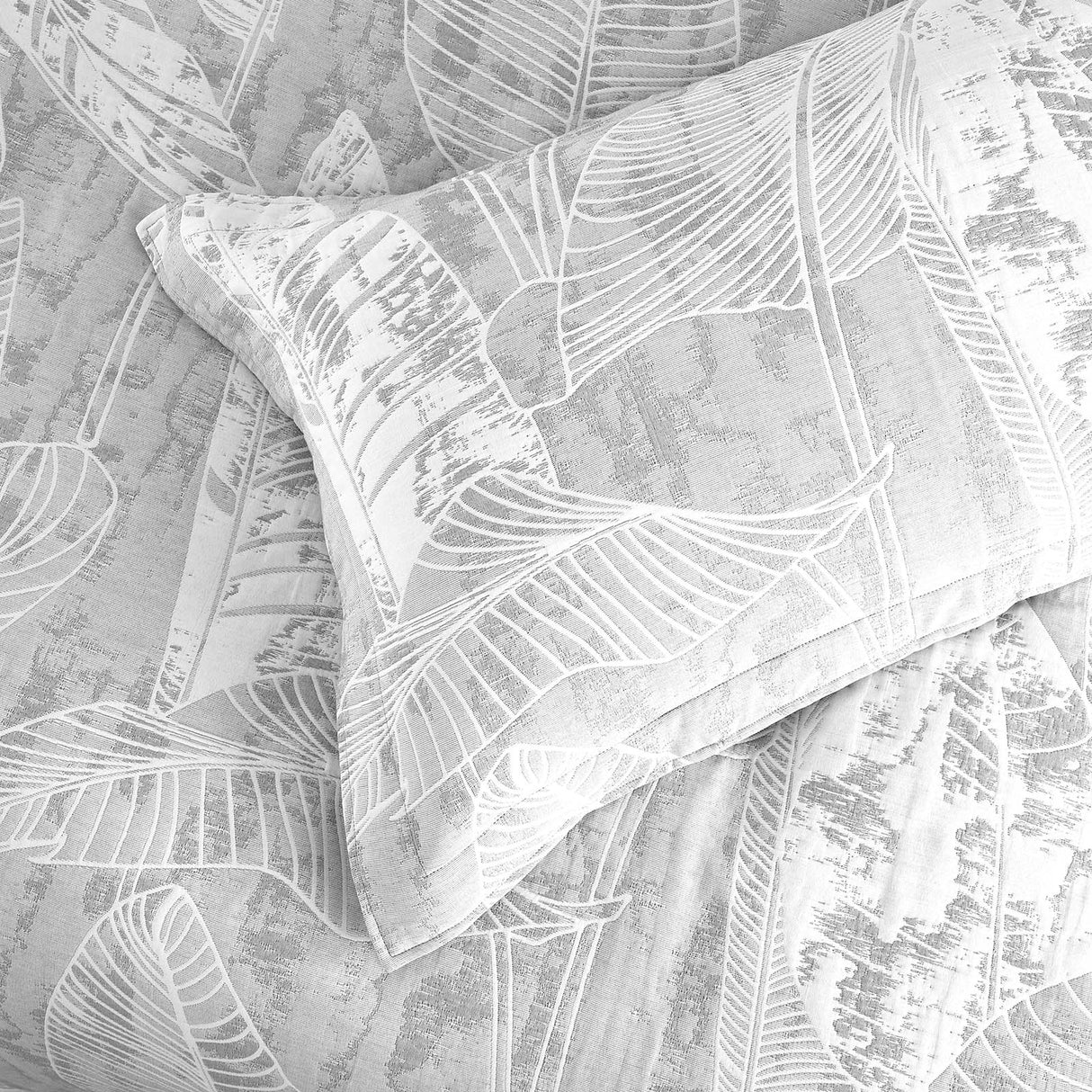 Ferano 300TC Cotton Blend Jacquard Woven Quilt Cover Set by Renee Taylor in Light Charcoal