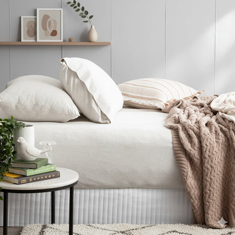 Luxiore 100% Organic Cotton Melange Jersey Fitted Sheet Combo Set by Renee Taylor | Breathable Eco Cotton Wrinkle Free Sheets