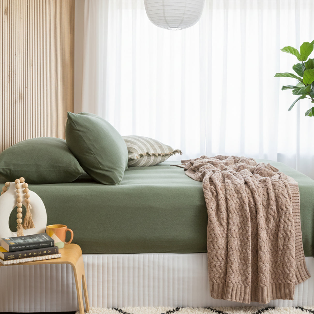 Luxiore 100% Organic Cotton Melange Jersey Fitted Sheet Combo Set by Renee Taylor | Breathable Eco Cotton Wrinkle Free Sheets