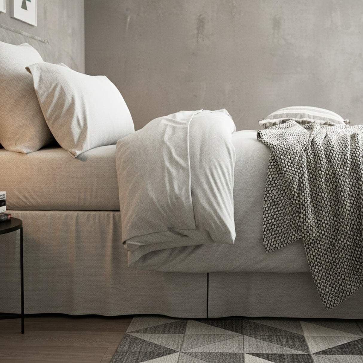 Luxiore 100% Organic Cotton Melange Jersey Quilt Cover Set by Renee Taylor | Breathable Eco Cotton Donna Cover Set