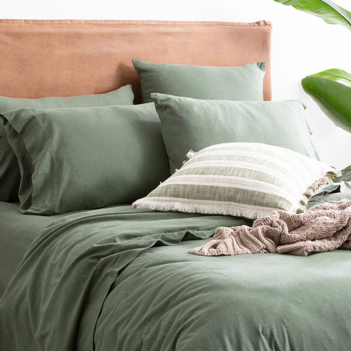 Luxiore 100% Organic Cotton Melange Jersey Quilt Cover Set by Renee Taylor | Breathable Eco Cotton Donna Cover Set