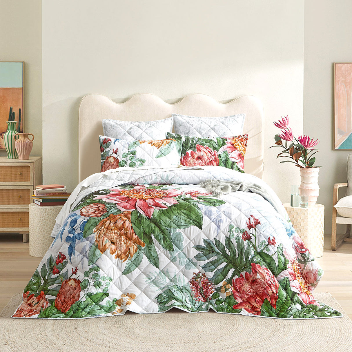Sefora 3pc Quilted Reversible Coverlet Set by Renee Taylor | Two Sided Modern Light Coverlet