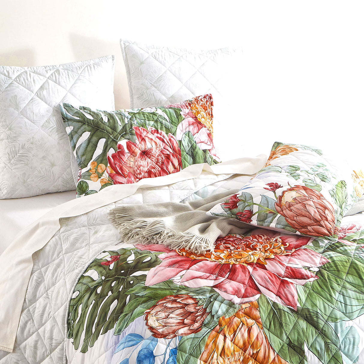 Sefora 3pc Quilted Reversible Coverlet Set by Renee Taylor | Two Sided Modern Light Coverlet