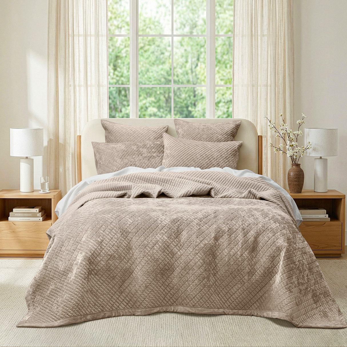 Sierra Soft Velvet Plush 3pc Coverlet Set by Renee Taylor | Cross Stitch Patten 100% Cotton Reverse Side