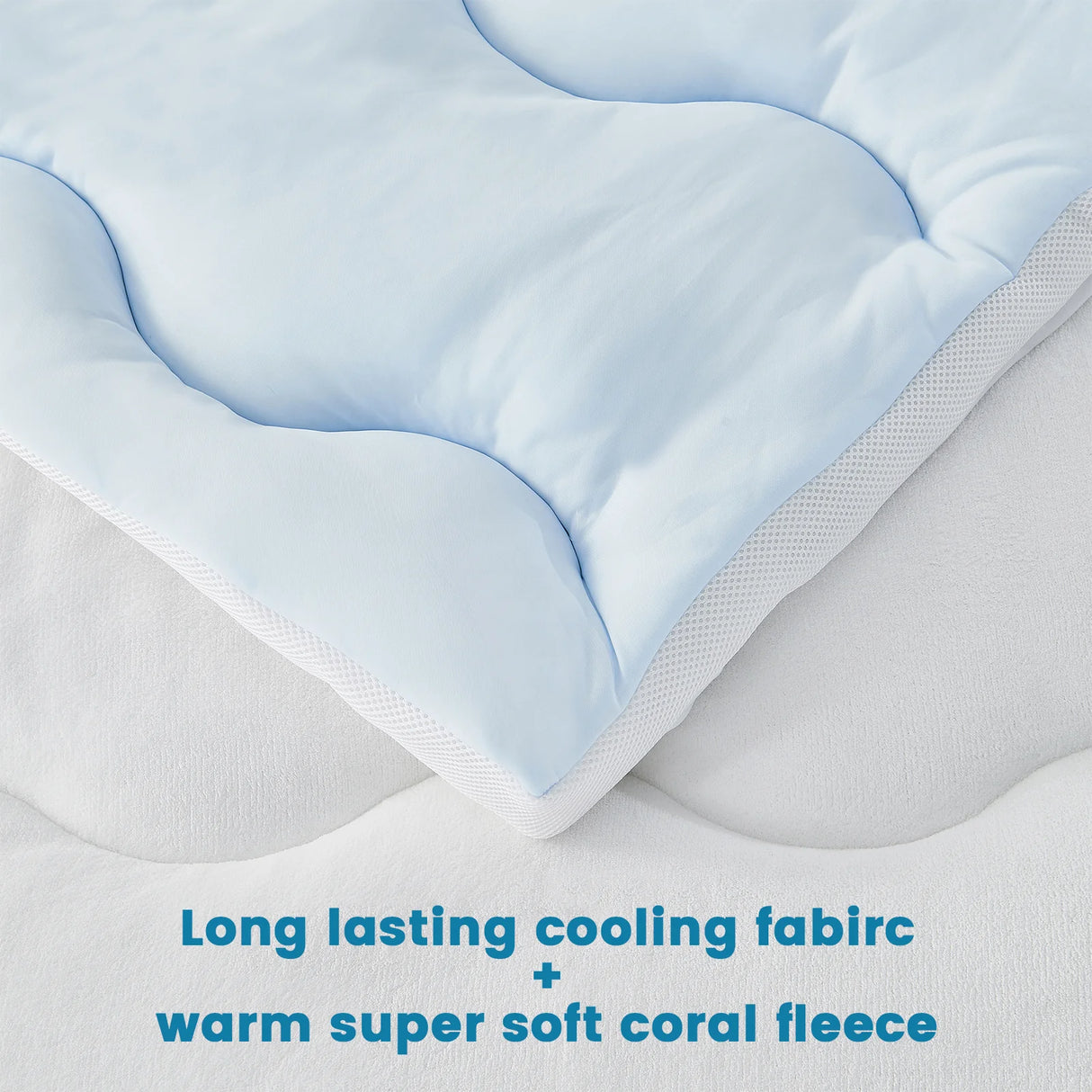 Luxiore 1000GSM Reversible Cooling Warm Mattress Topper | Airmax Ultra Comfortable Two Sided Thermo Regulating Mattress Topper