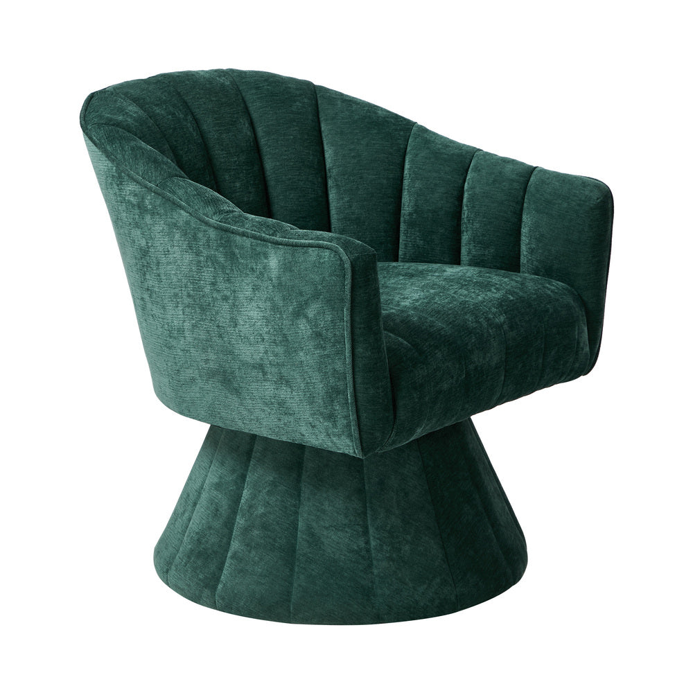 Florence Plush Fabric 360 Swivel Lounge Chair | Modern Statement Piece Accent Tub Chair
