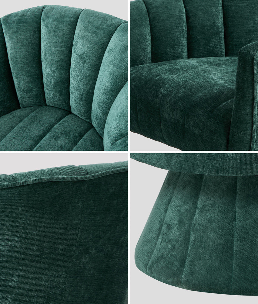 Florence Plush Fabric 360 Swivel Lounge Chair | Modern Statement Piece Accent Tub Chair