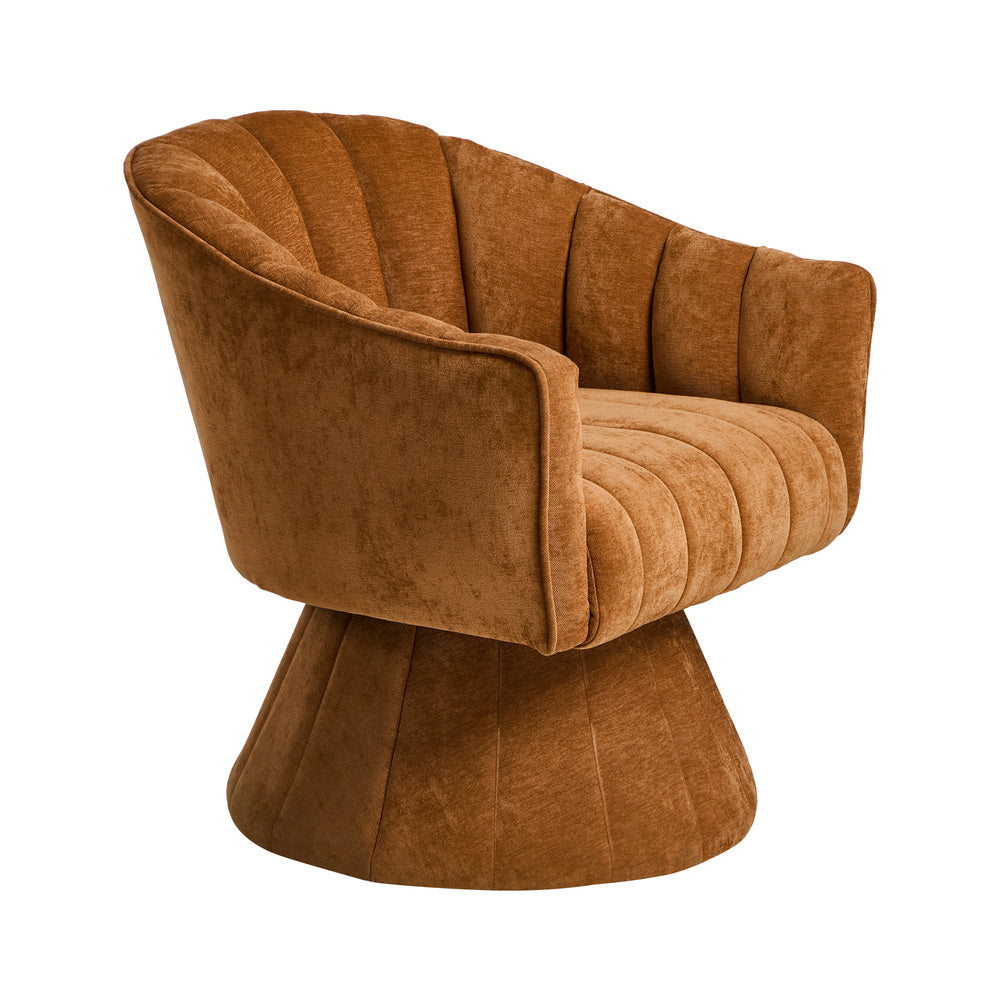 Florence Plush Fabric 360 Swivel Lounge Chair | Modern Statement Piece Accent Tub Chair