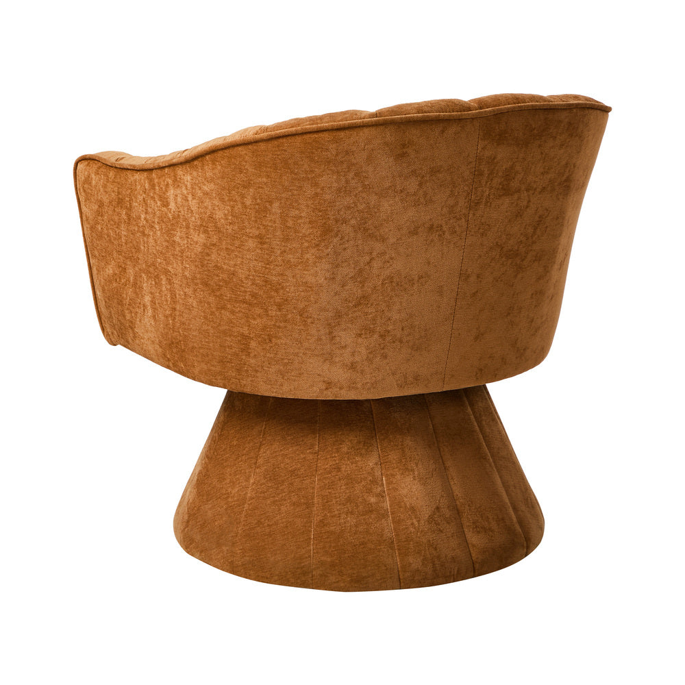 Florence Plush Fabric 360 Swivel Lounge Chair | Modern Statement Piece Accent Tub Chair