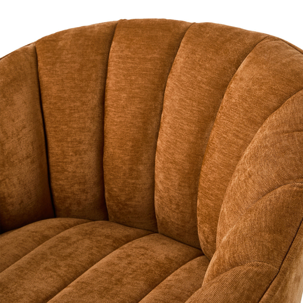 Florence Plush Fabric 360 Swivel Lounge Chair | Modern Statement Piece Accent Tub Chair