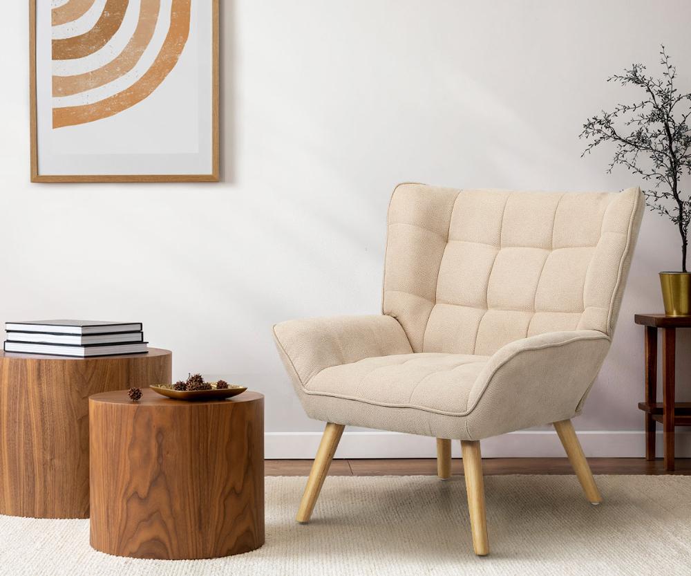 Mille Modern Fabric Accent Tub Armchair | Extra Large Soft Fabric Upholstered Lounge Chair