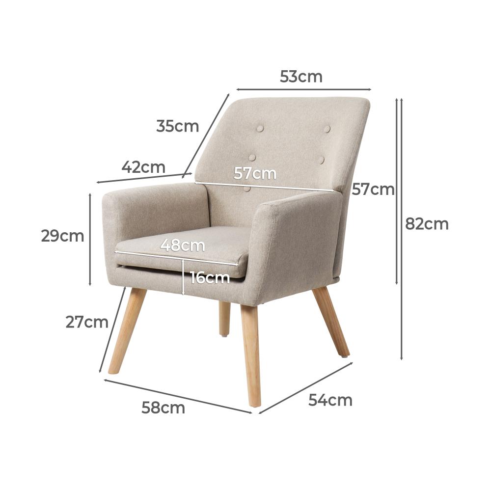 Grazia Modern Fabric Accent Tub Armchair | Extra Large Soft Upholstered Lounge Chair