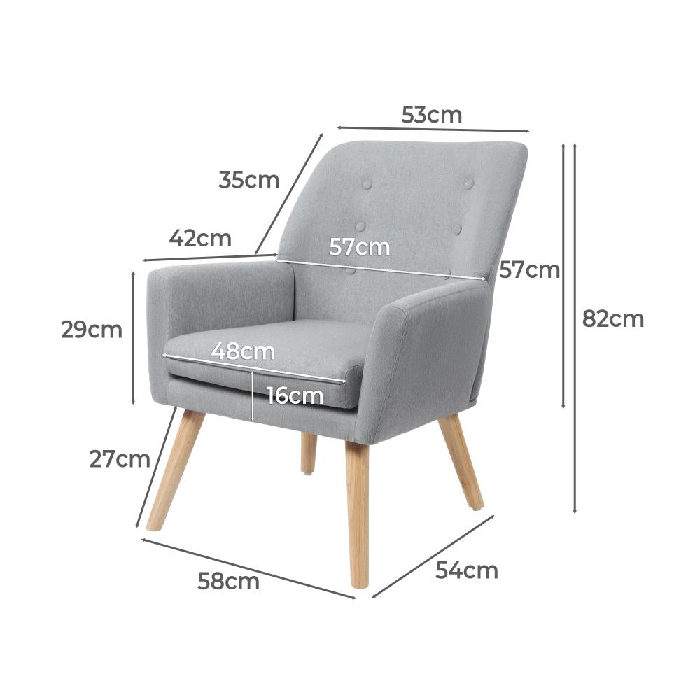 Grazia Modern Fabric Accent Tub Armchair | Extra Large Soft Upholstered Lounge Chair