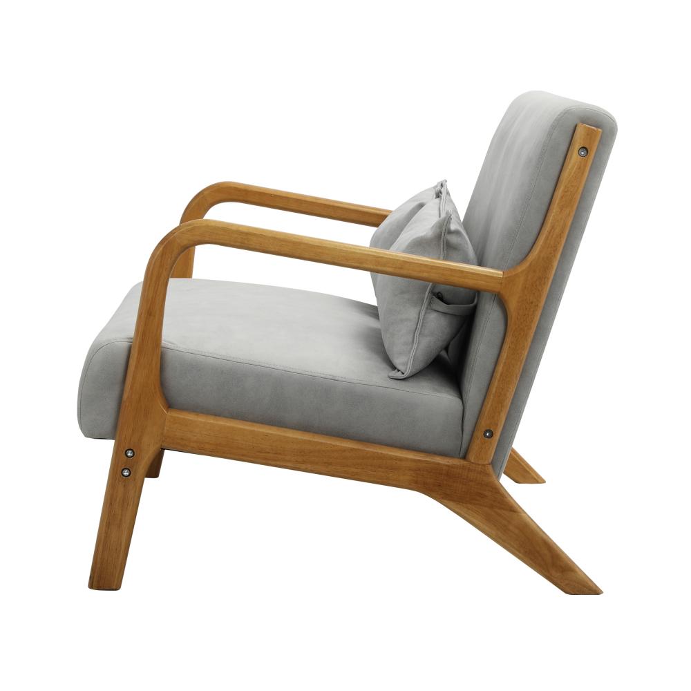 Teramo 2 Seater Accent Couch Lounge Chair | Modern Fabric and Wood Designer Armchair & 2 Bonus Cushions