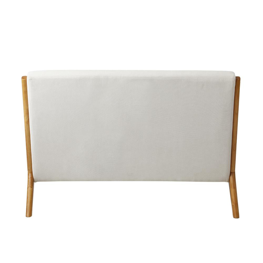 Teramo 2 Seater Accent Couch Lounge Chair | Modern Fabric and Wood Designer Armchair & 2 Bonus Cushions