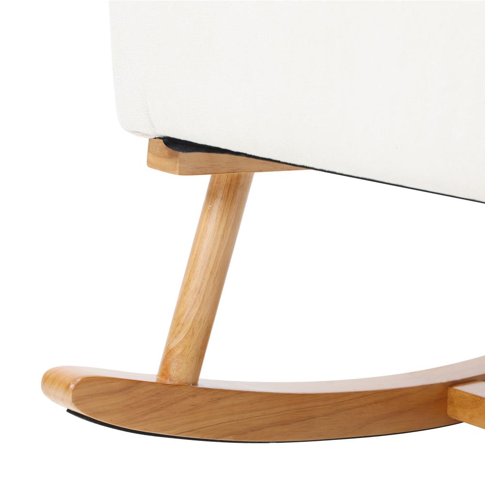 Allepo Super Comfort Linen Rocking Chair | Rattan Wooden Nursing Rocking Armchair