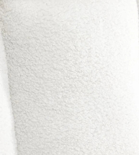 Teddy Soft Boucle Fabric White Bed | Modern Cushioned Touch White Upholstered Boucle Bed Frame