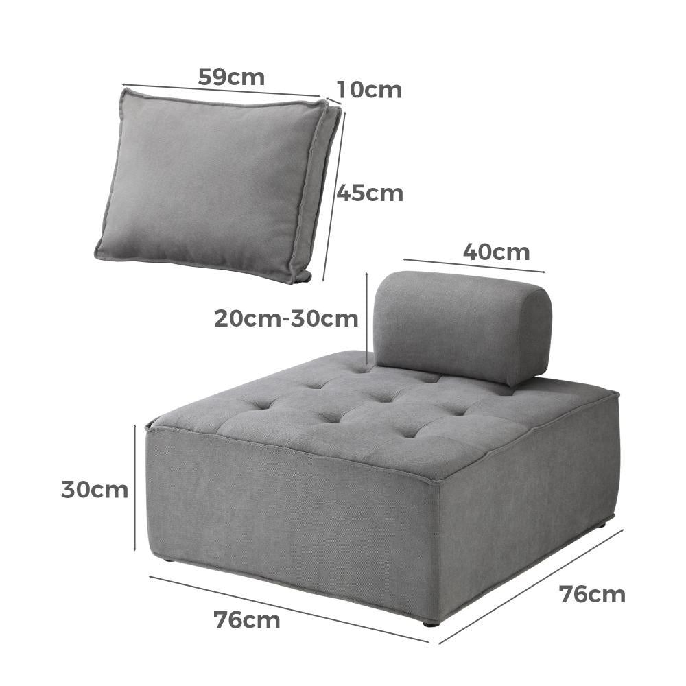 Natuzzo Verstaile Modular Sofa Lounge Set | Adjustable Armless Boucle Fabric Sofa | PU Leather Modular Lounge