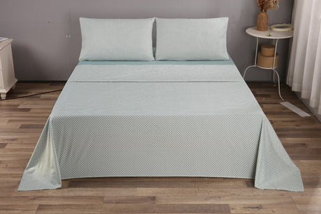 Shangri-La Linen Super Soft Wrinkle Free Microfibre Sheet Set | Two Tone Breathable Printed Sheets