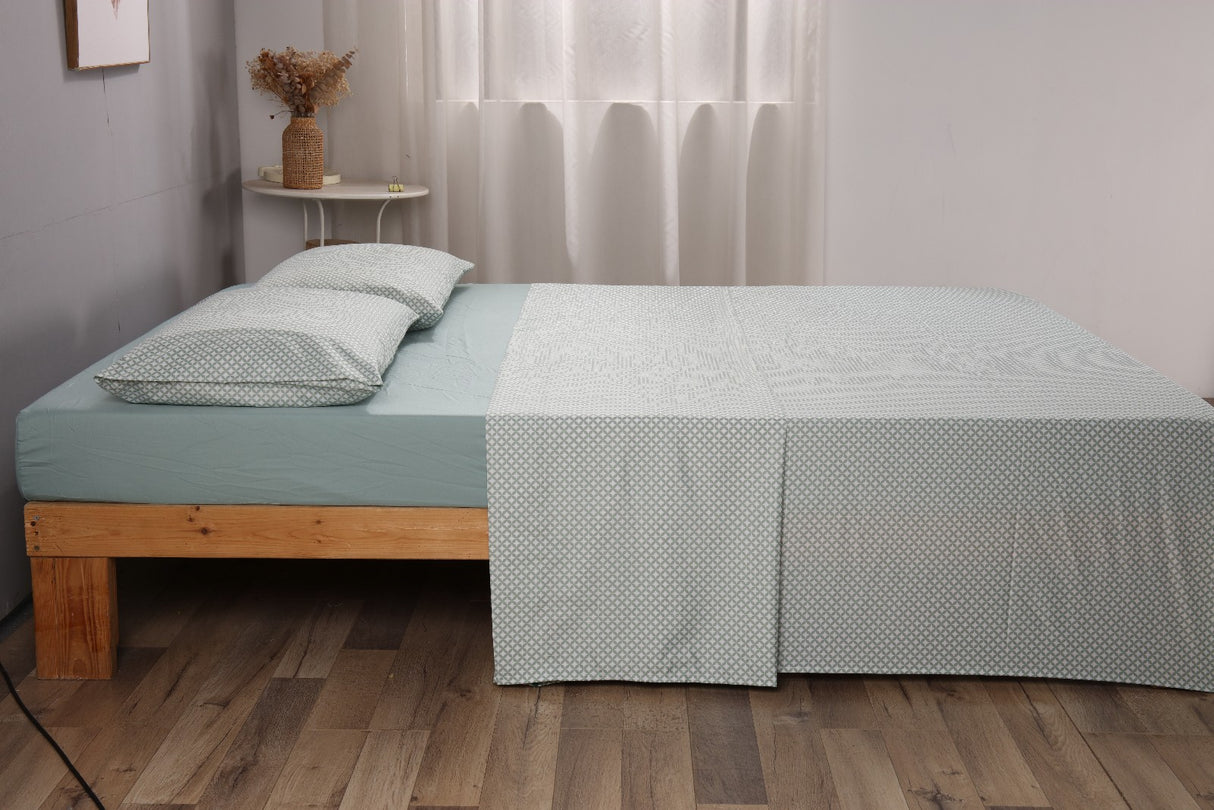 Shangri-La Linen Super Soft Wrinkle Free Microfibre Sheet Set | Two Tone Breathable Printed Sheets
