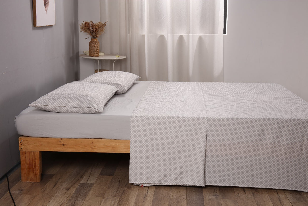 Shangri-La Linen Super Soft Wrinkle Free Microfibre Sheet Set | Two Tone Breathable Printed Sheets