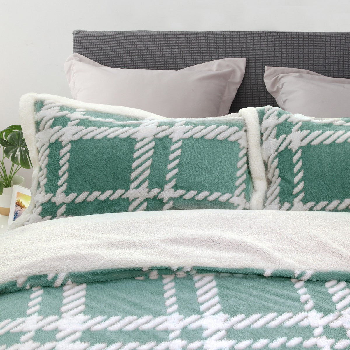 Ramesses 2 in 1 Teddy Fleece Sherpa Blanket Quilt Cover Set | Plush Warm Fleece Comforter Reversible Set