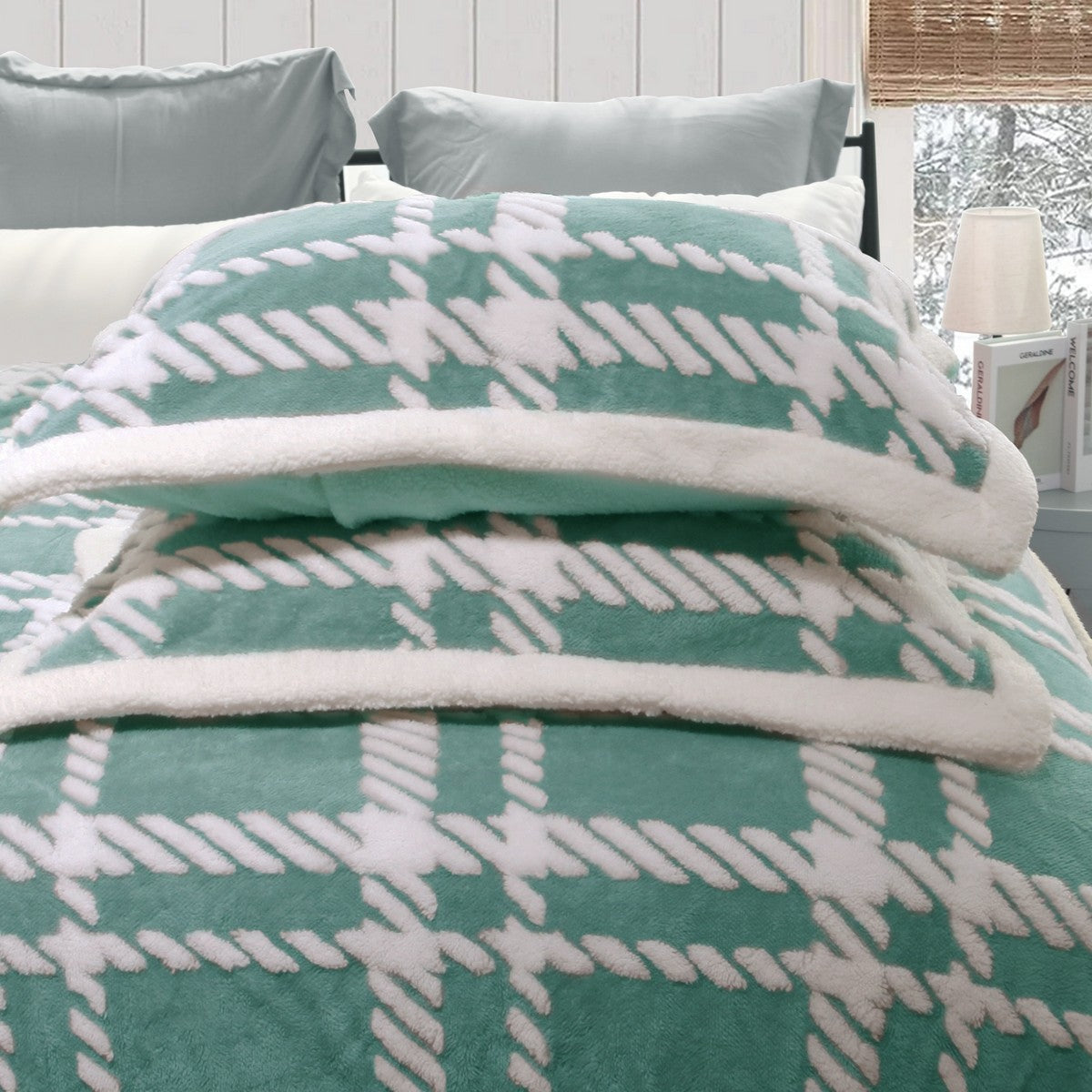 Ramesses 2 in 1 Teddy Fleece Sherpa Blanket Quilt Cover Set | Plush Warm Fleece Comforter Reversible Set