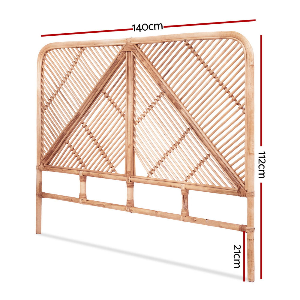 Astano Rattan Bed Frame Headboard | Modern Wooden Sturdy Bed Head