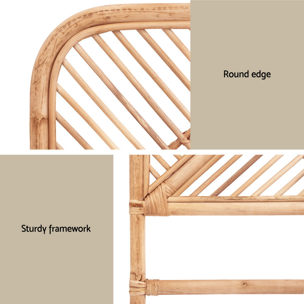 Astano Rattan Bed Frame Headboard | Modern Wooden Sturdy Bed Head
