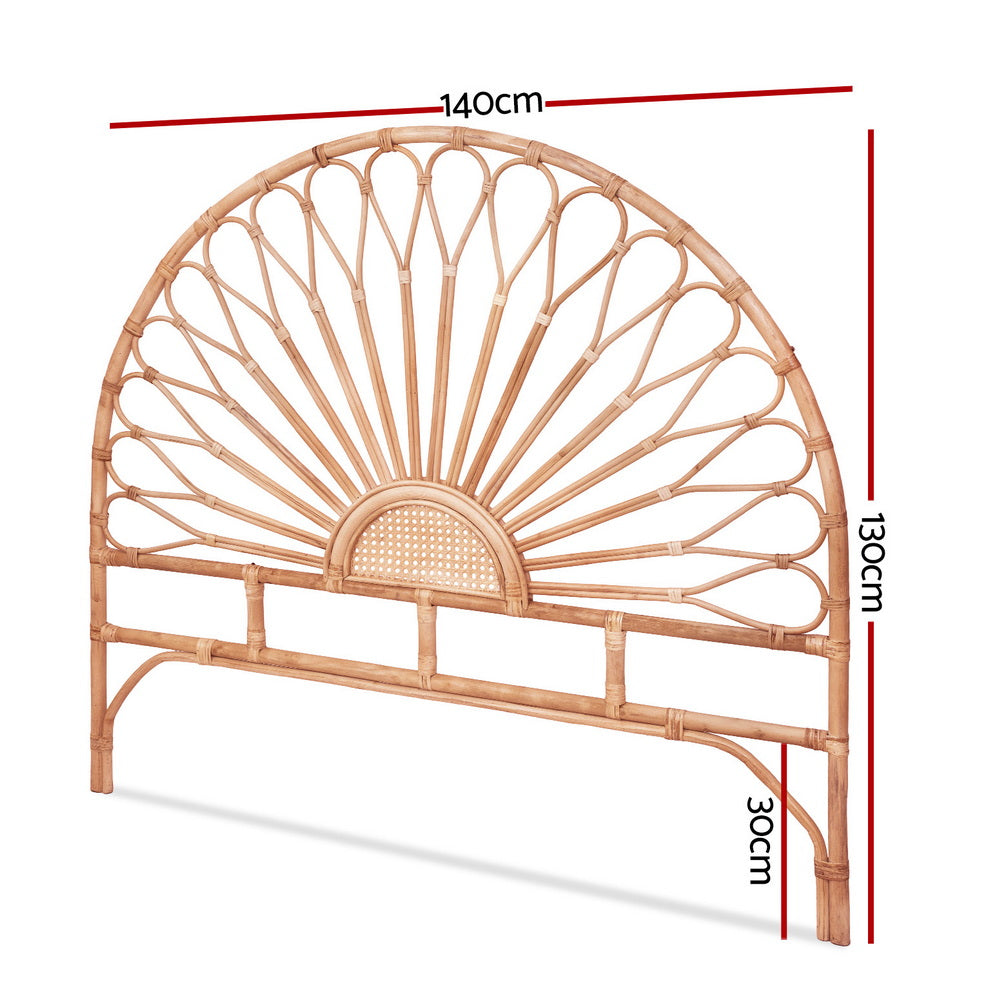 Dreamweaver Rattan Bed Frame Headboard | Modern Wooden Sturdy Bed Head