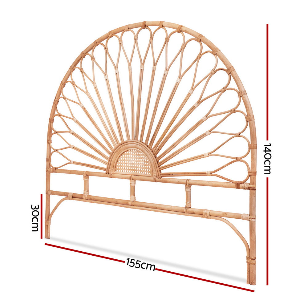 Dreamweaver Rattan Bed Frame Headboard | Modern Wooden Sturdy Bed Head