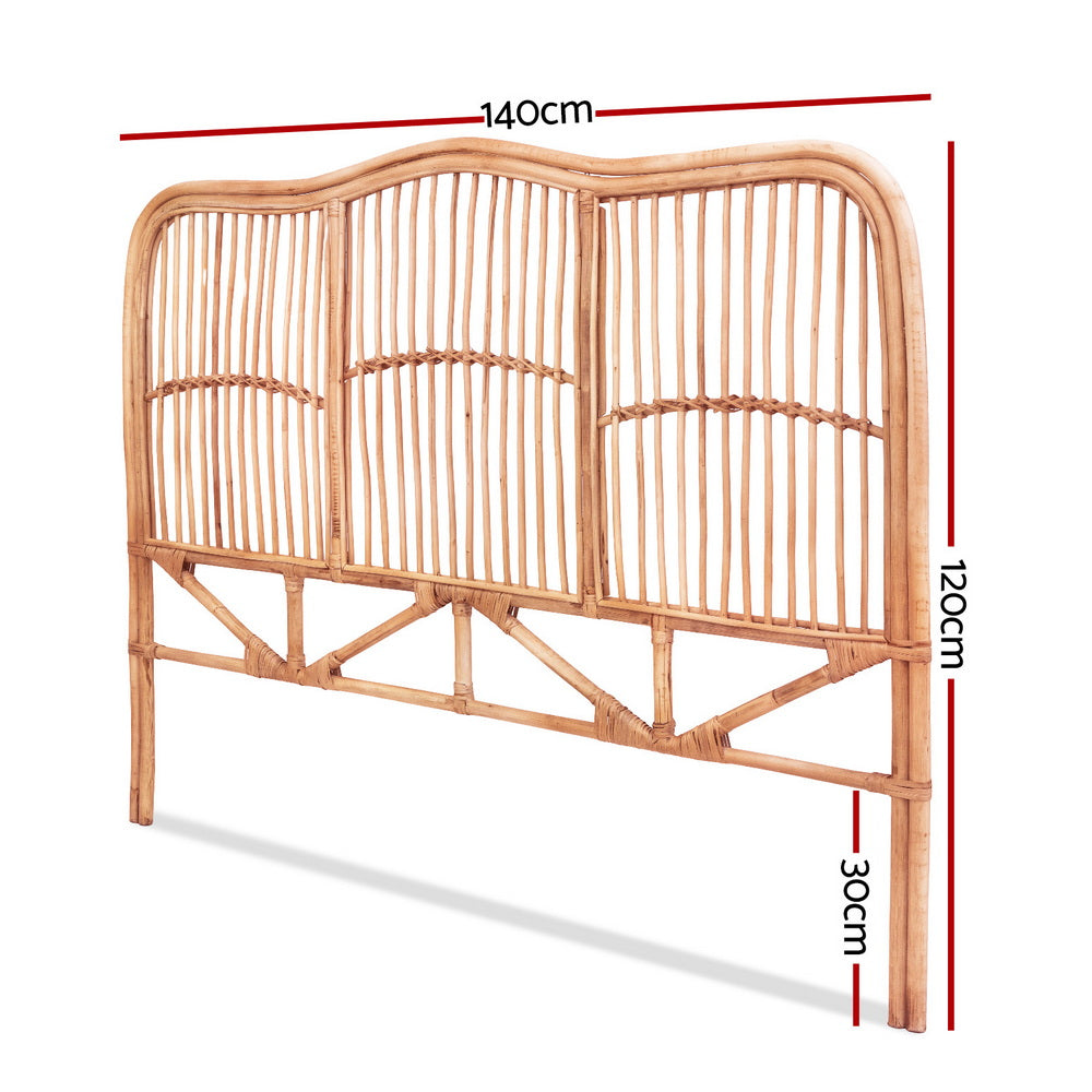 Acapulco Rattan Bed Frame Headboard | Modern Retro Wooden Sturdy Bed Head