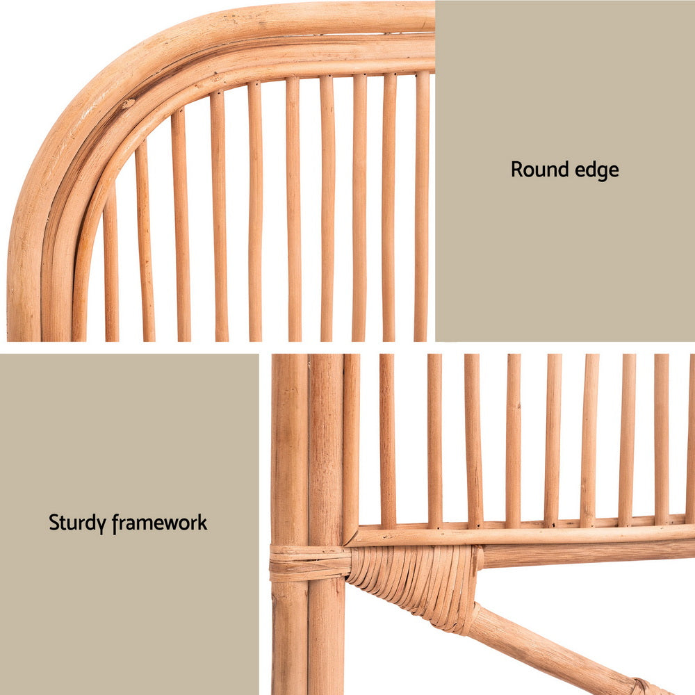 Acapulco Rattan Bed Frame Headboard | Modern Retro Wooden Sturdy Bed Head