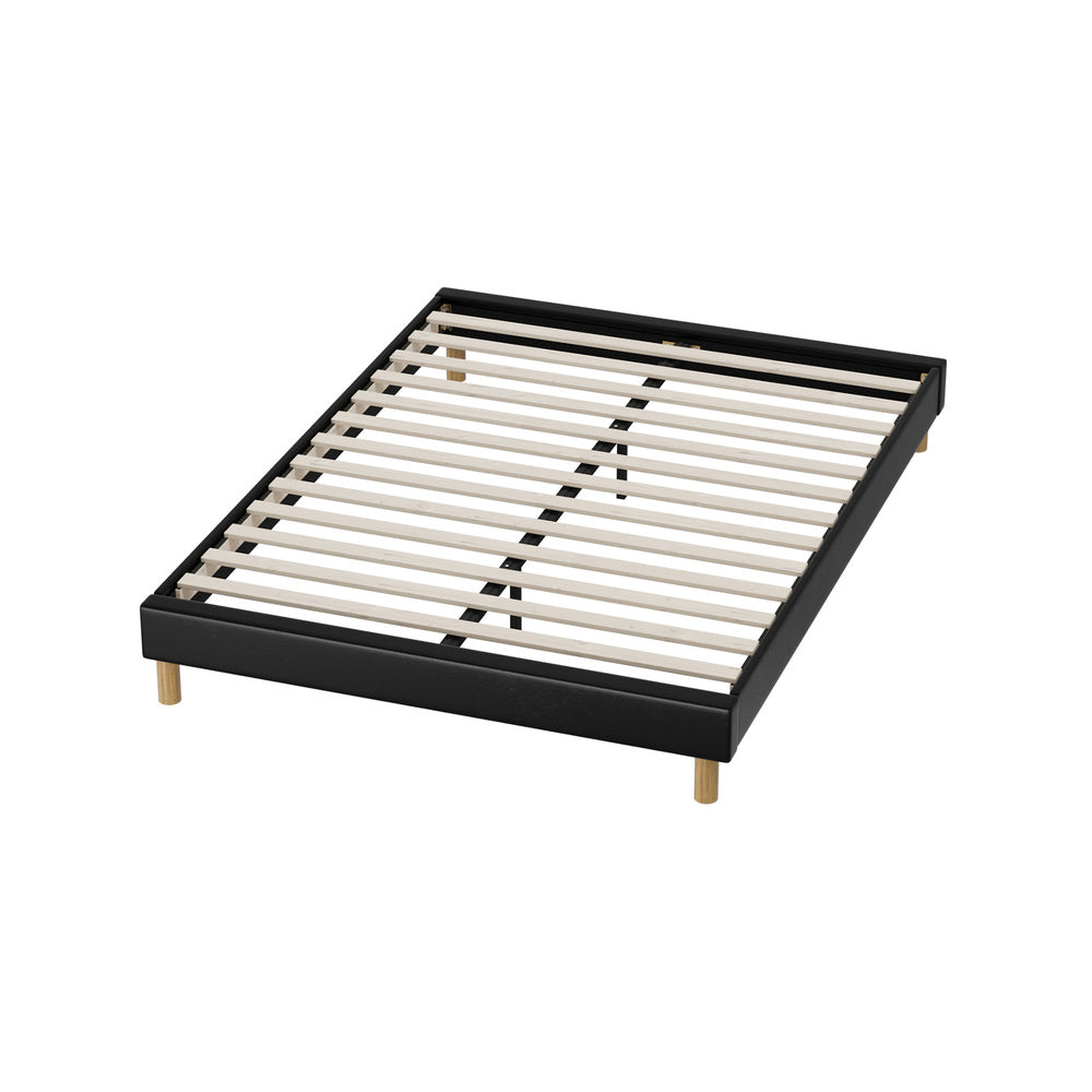 Amalfi Nero Black PU Leather Platform Bed Base | Beautiful Modern PU Leather Bed Base