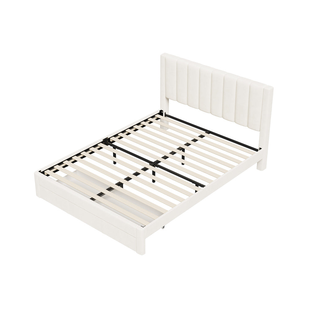 Astoria Plush Velvet Fabric Storage Bed | Prestige Fabric Bed Frame and Storage Drawers