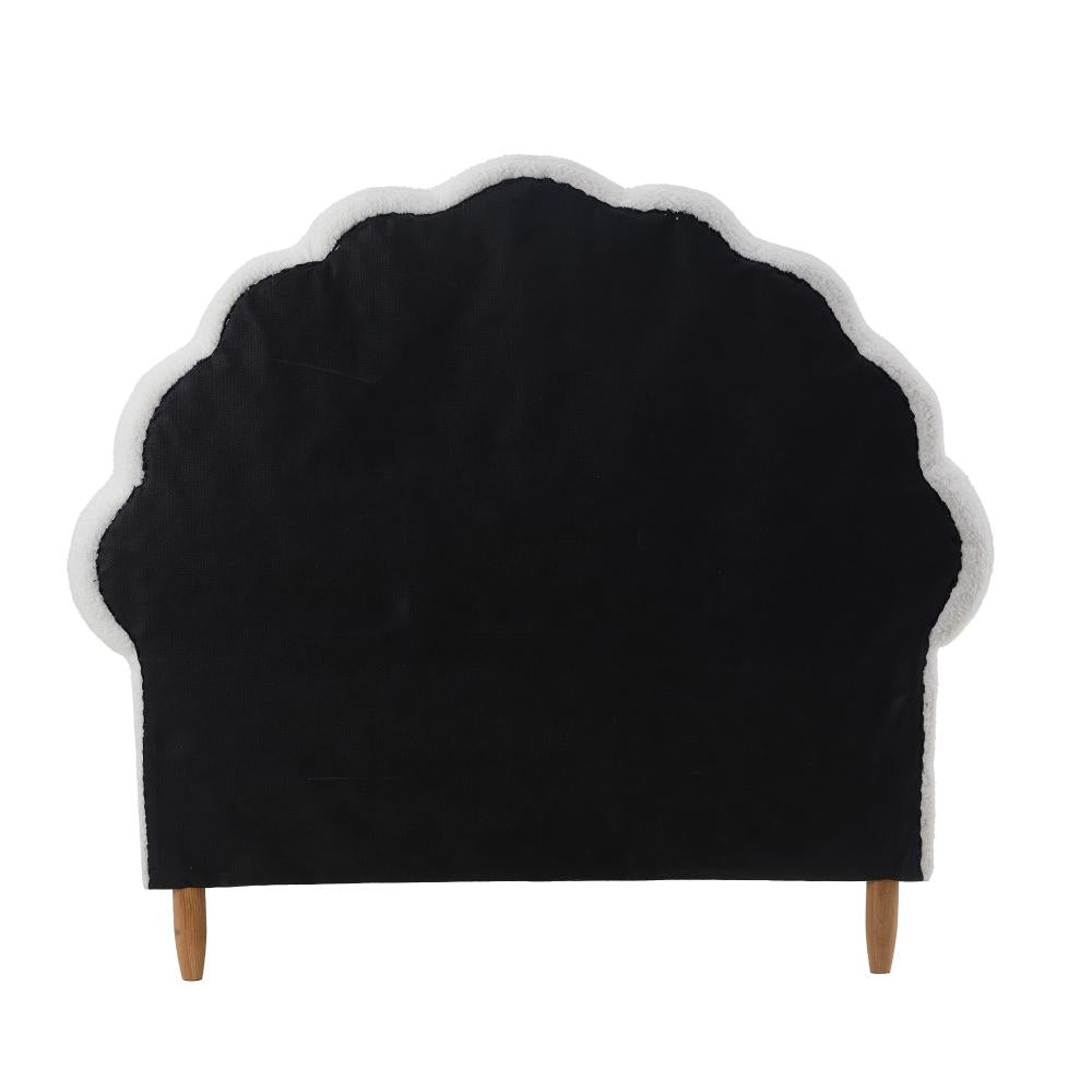 Princess Arial Boucle Fabric Seashell Style Bed Frame | Kids White Soft Touch Boucle Bed