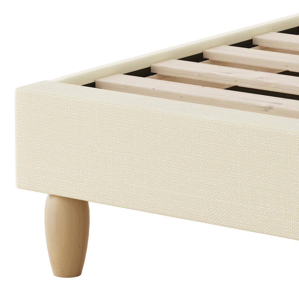 Teddy Millie Beige Fabric Round Bed | Arched Cushioned Touch Beige Upholstered Premium Fabric Bed Frame