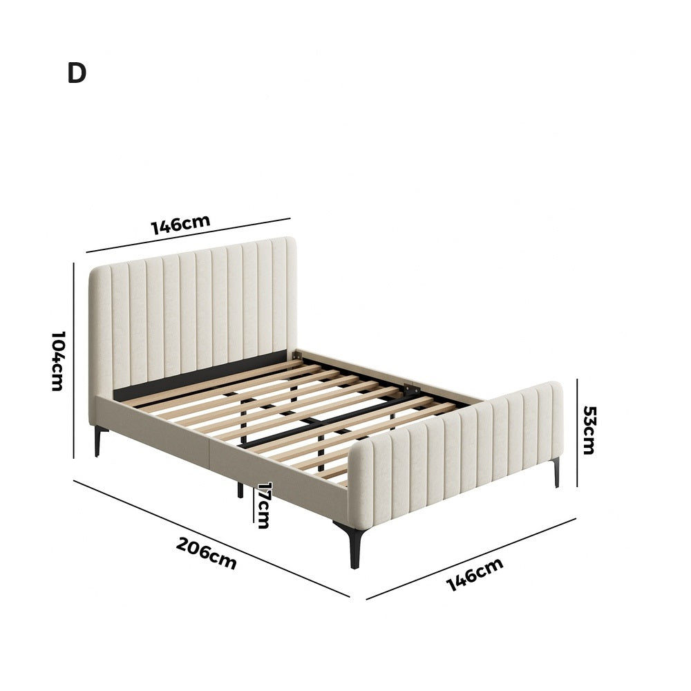 Luxore Velvet Touch Venezia Bed Frame | Modern Premium Soft Plush Beige Velvet Bed