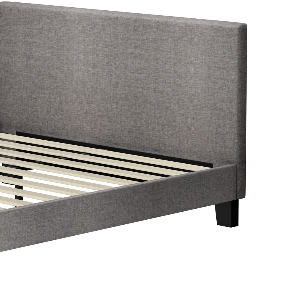 Areno Premium Fabric Slimline Modern Bed | Modern Cushioned Touch Grey Upholstered Bed Frame