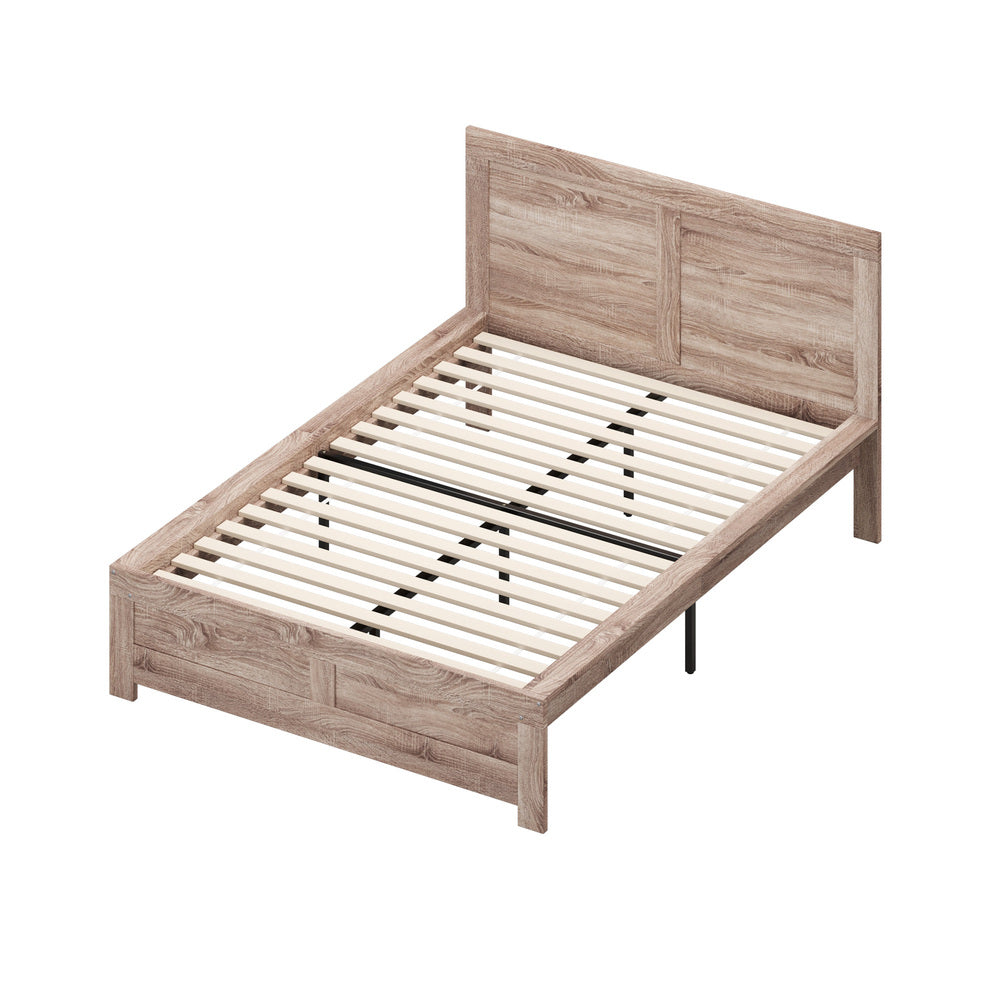 Aspire Luxe Light Oak Woodgrain Timber Bed | Easy Assembly Quality Woodgrain Bed Frame