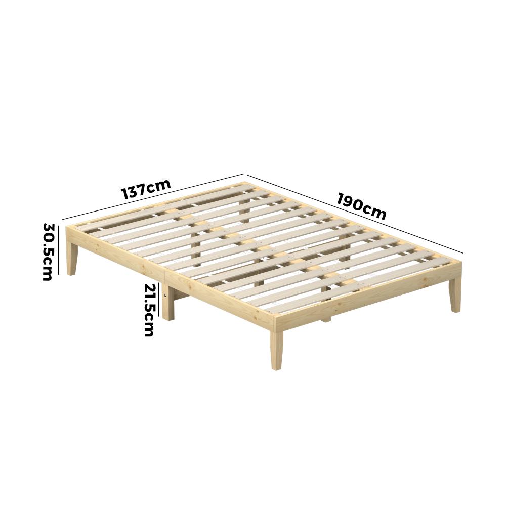 Milano High Quality Solid Wooden Timber Bed Base | Easy Assembly Quality Platform Bed | Minimalistic Bed Base
