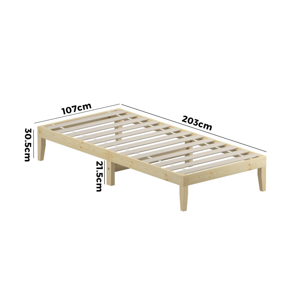Milano High Quality Solid Wooden Timber Bed Base | Easy Assembly Quality Platform Bed | Minimalistic Bed Base
